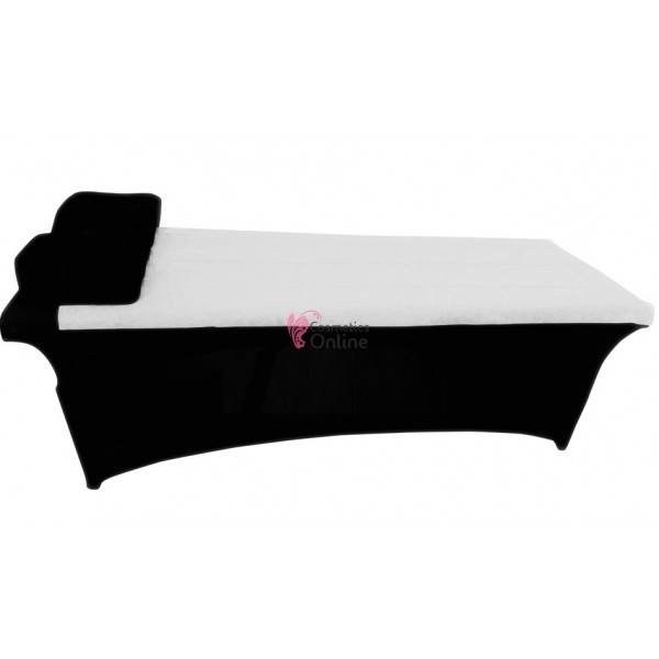 Cearceaf husa pat din frotir culoare  alba, impermeabil, pentru pat 90 x 200 cm, cod 918540